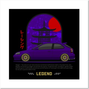 Midnight Racer Purple EK 9 JDM Posters and Art